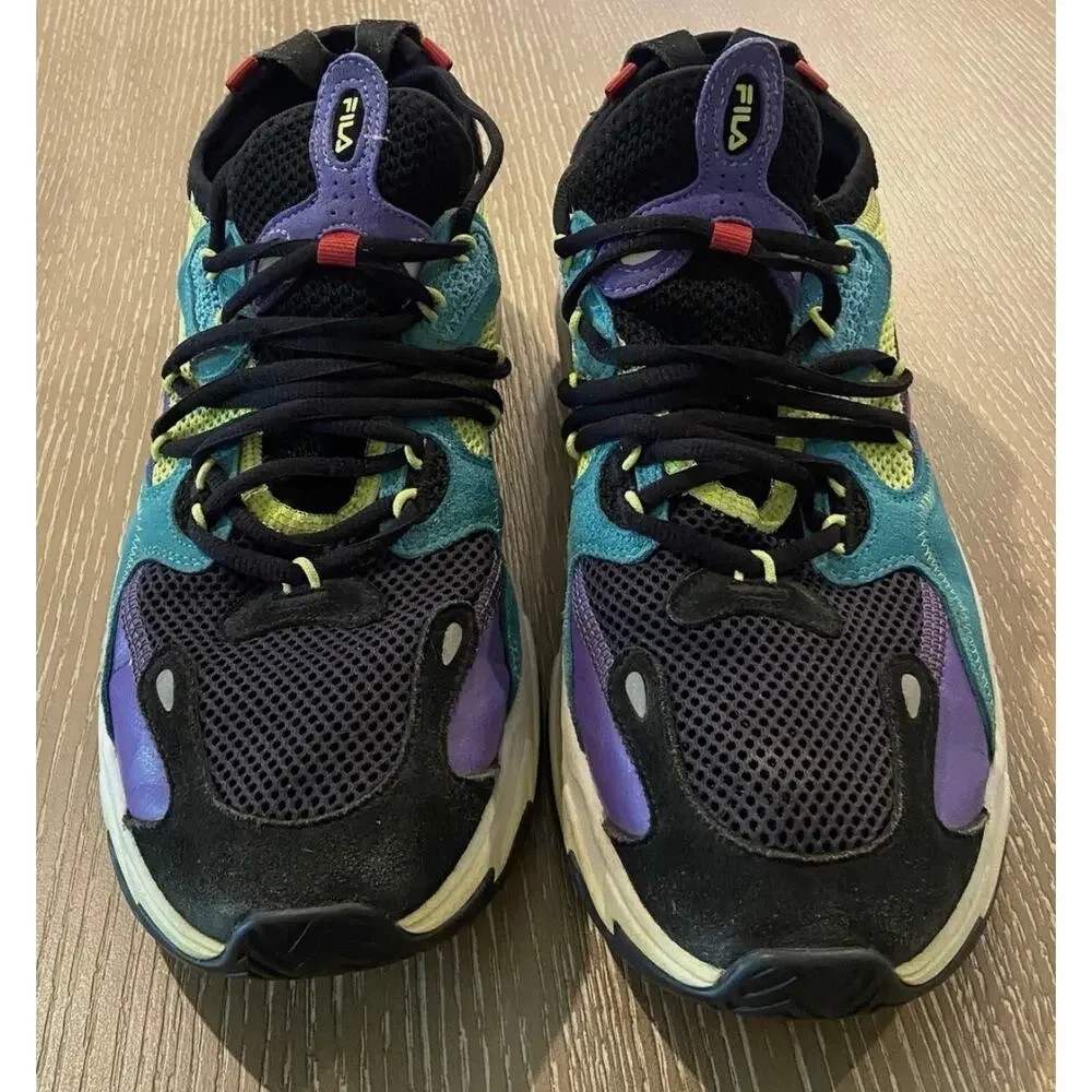 Fila Ray Tracer Evo 2 Ludi Mens Shoes 11.5 Black Yellow Purple Sneakers Lace Up - Picture 7 of 7